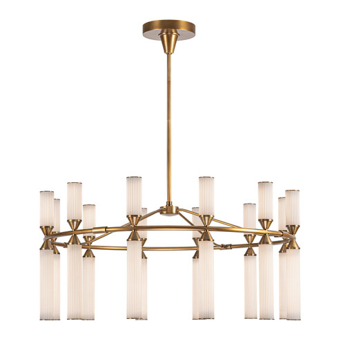 Edwin LED Chandelier in Vintage Brass/Frosted Ribbed Glass (452|CH348038VBFR)