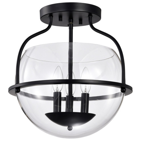 Amado Three Light Semi Flush Mount in Matte Black (72|60-7823)