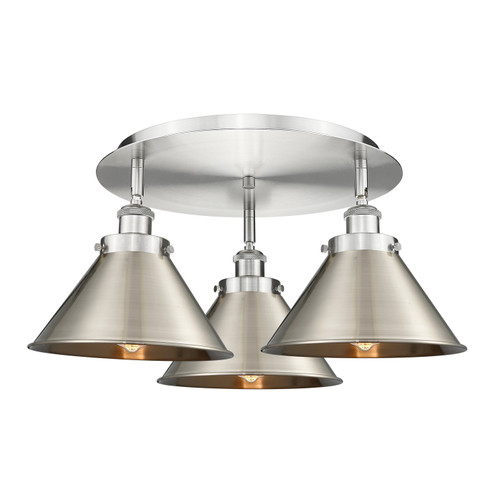 Ballston Urban Three Light Semi-Flush Mount in Satin Nickel (405|916-3C-SN-M10-SN)