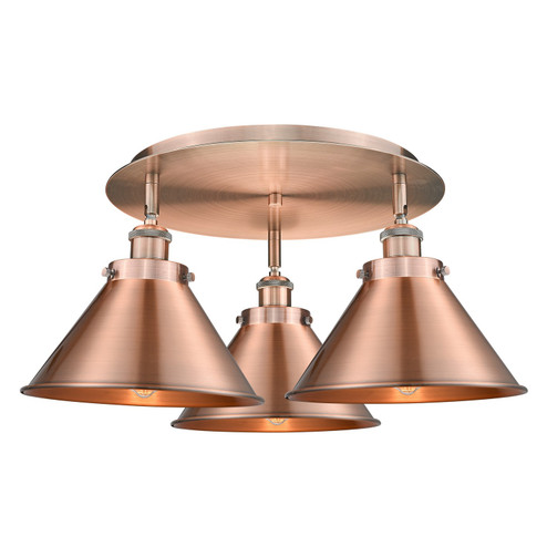 Ballston Urban Three Light Flush Mount in Antique Copper (405|916-3C-AC-M10-AC)
