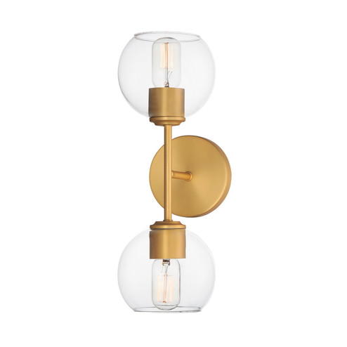 Knox Two Light Wall Sconce in Natural Aged Brass (16|21632CLNAB)