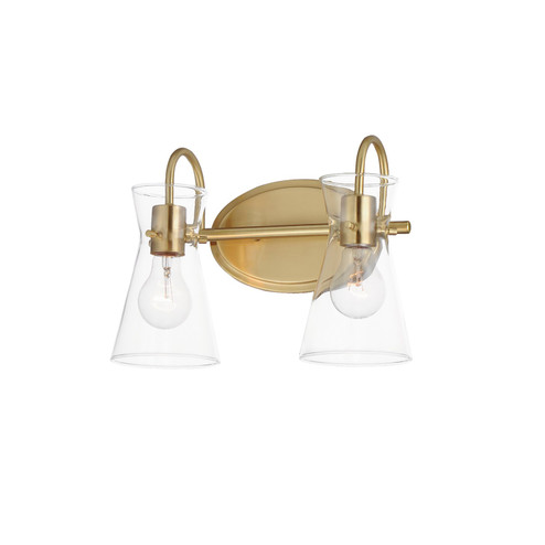 Ava Two Light Bath Vanity in Natural Aged Brass (16|12482CLNAB)