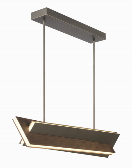 Intersioni LED Island Pendant in Midnight Iron & Faux Walnut (42|P1648-895-L)