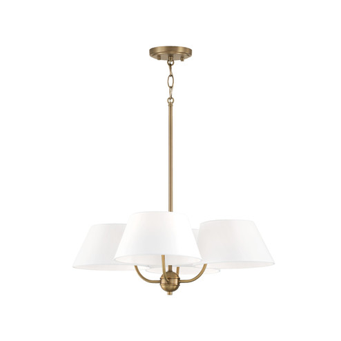 Welsley Four Light Chandelier in Aged Brass (65|450441AD)