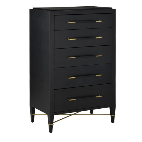 Verona Chest in Black Lacquered Linen/Champagne (142|3000-0248)