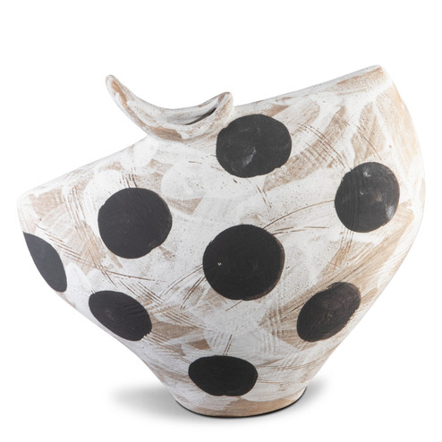 Dots Bowl in Textured Brown/Off White (142|1200-0710)