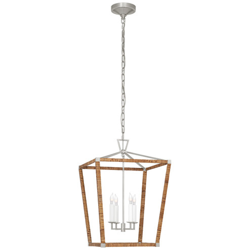 Darlana Wrapped LED Lantern in Aged Iron and Natural Rattan (268|CHC 5877AI/NRT)