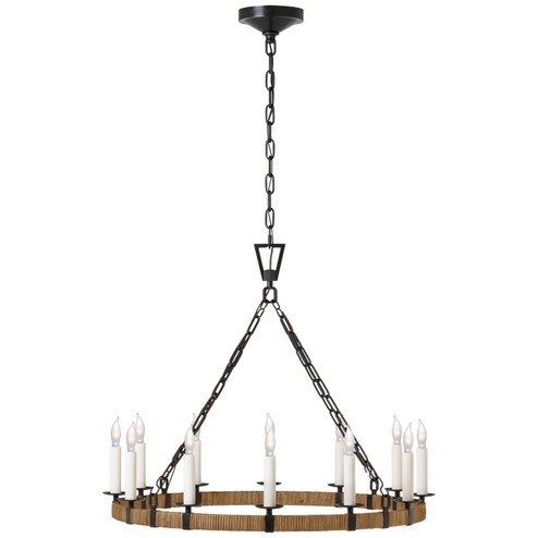 Darlana Wrapped LED Chandelier in Aged Iron and Natural Rattan (268|CHC 5872AI/NRT) Darlana Wrapped LED Chandelier in Aged Iron and Natural Rattan (268|CHC 5872AI/NRT)