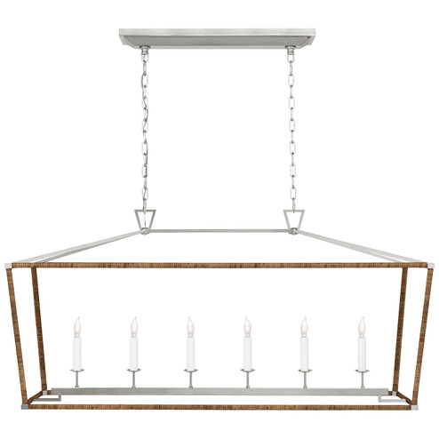 Darlana Wrapped LED Linear Lantern in Aged Iron and Natural Rattan (268|CHC 5766AI/NRT)