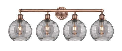 Downtown Urban Four Light Bath Vanity in Antique Copper (405|616-4W-AC-G1213-8SM)