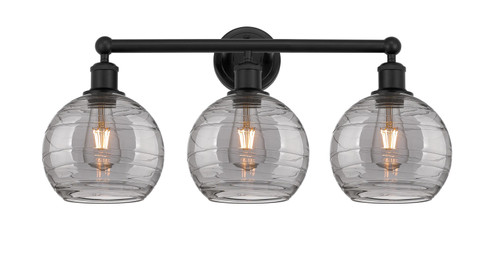 Edison Three Light Bath Vanity in Matte Black (405|616-3W-BK-G1213-8SM)