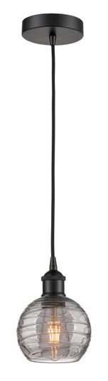 Edison One Light Mini Pendant in Matte Black (405|616-1P-BK-G1213-6SM)