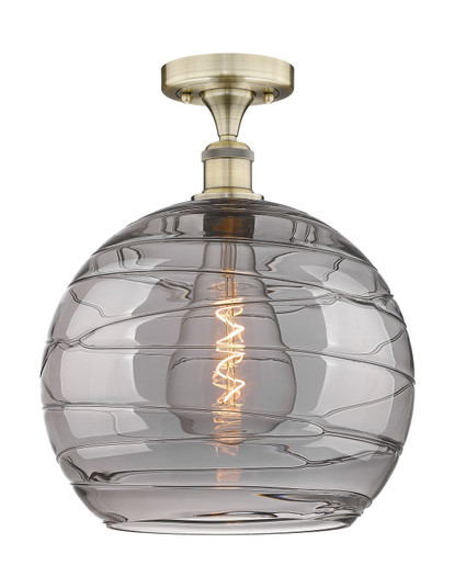 Edison One Light Semi-Flush Mount in Antique Brass (405|616-1F-AB-G1213-14SM)