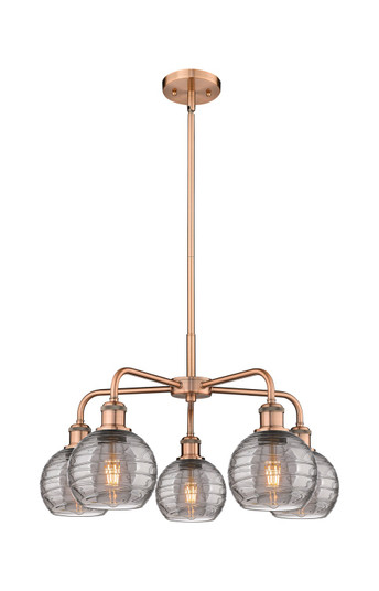 Downtown Urban Five Light Chandelier in Antique Copper (405|516-5CR-AC-G1213-6SM)