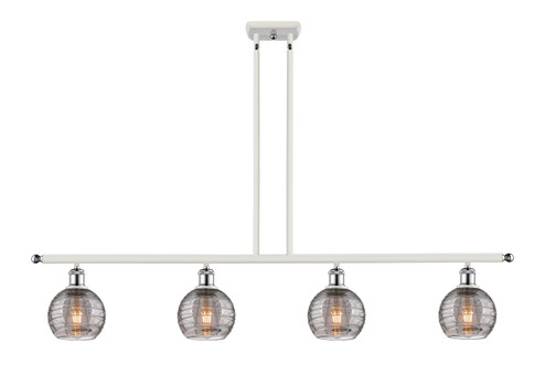 Ballston Four Light Island Pendant in White Polished Chrome (405|516-4I-WPC-G1213-6SM)