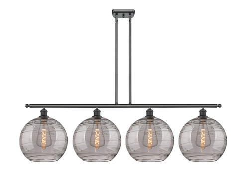 Ballston Four Light Island Pendant in Matte Black (405|516-4I-BK-G1213-12SM)