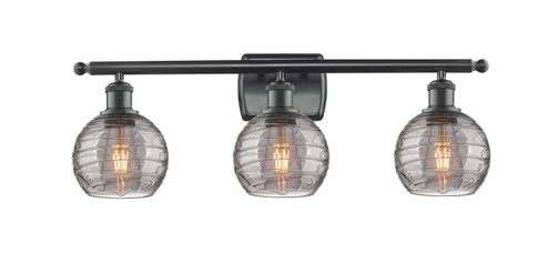 Ballston Three Light Bath Vanity in Matte Black (405|516-3W-BK-G1213-6SM)