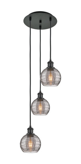 Ballston Three Light Pendant in Matte Black (405|113B-3P-BK-G1213-6SM)