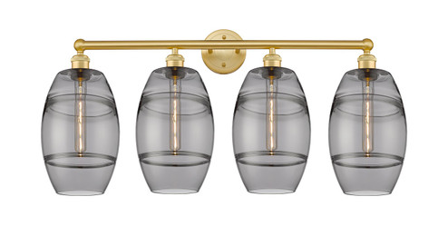 Edison Four Light Bath Vanity in Satin Gold (405|616-4W-SG-G557-8SM)