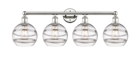 Edison Four Light Bath Vanity in Polished Nickel (405|616-4W-PN-G556-8CL)