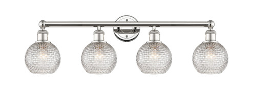 Edison Four Light Bath Vanity in Polished Nickel (405|616-4W-PN-G122C-6CL)