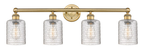 Edison Four Light Bath Vanity in Brushed Brass (405|616-4W-BB-G112C-5CL)
