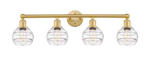 Edison Four Light Bath Vanity in Black Antique Brass (405|616-4W-BAB-G556-6CL)