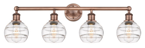 Edison Four Light Bath Vanity in Antique Copper (405|616-4W-AC-G556-6CL)