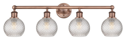 Edison Four Light Bath Vanity in Antique Copper (405|616-4W-AC-G122C-6CL)