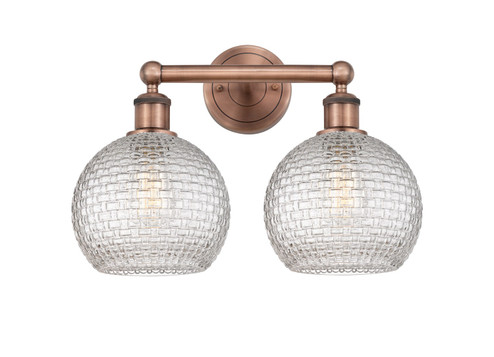 Edison Two Light Bath Vanity in Antique Copper (405|616-2W-AC-G122C-8CL)