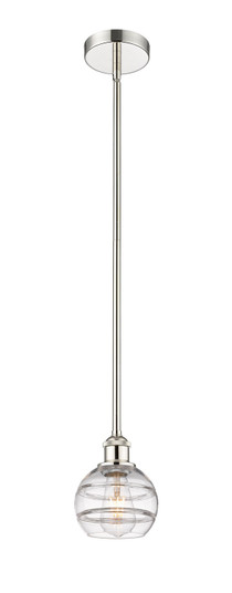 Edison One Light Mini Pendant in Polished Nickel (405|616-1S-PN-G556-6CL)