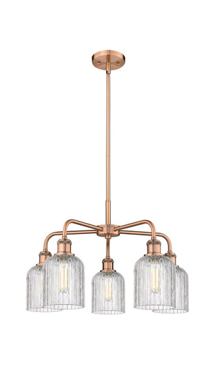 Downtown Urban Five Light Chandelier in Antique Copper (405|516-5CR-AC-G559-5CL)