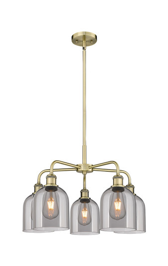 Downtown Urban Five Light Chandelier in Antique Brass (405|516-5CR-AB-G558-6SM)