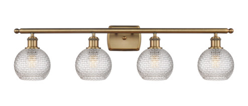 Ballston Four Light Bath Vanity in Brushed Brass (405|516-4W-BB-G122C-6CL)