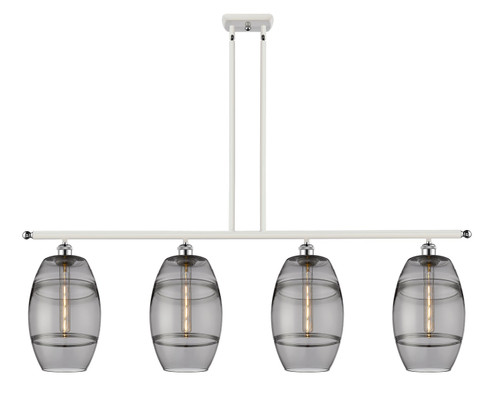 Ballston Four Light Island Pendant in White Polished Chrome (405|516-4I-WPC-G557-8SM)