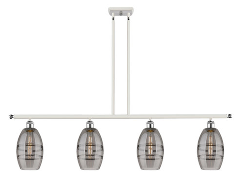 Ballston Four Light Island Pendant in White Polished Chrome (405|516-4I-WPC-G557-6SM)