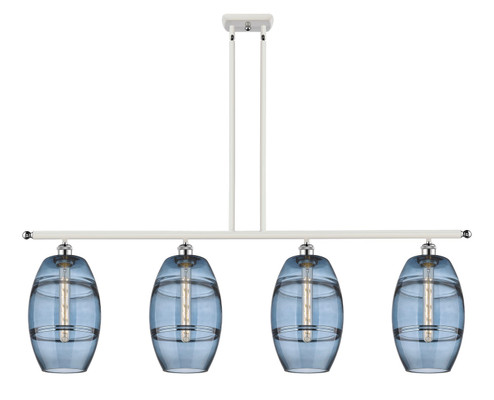 Ballston Four Light Island Pendant in White Polished Chrome (405|516-4I-WPC-G557-8BL)