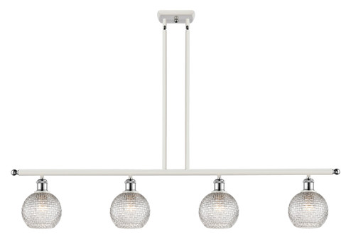 Ballston Four Light Island Pendant in White Polished Chrome (405|516-4I-WPC-G122C-6CL)