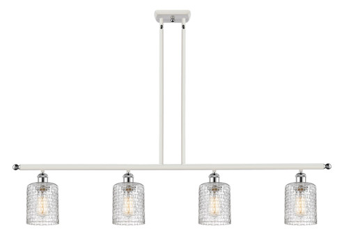 Ballston Four Light Island Pendant in White Polished Chrome (405|516-4I-WPC-G112C-5CL)