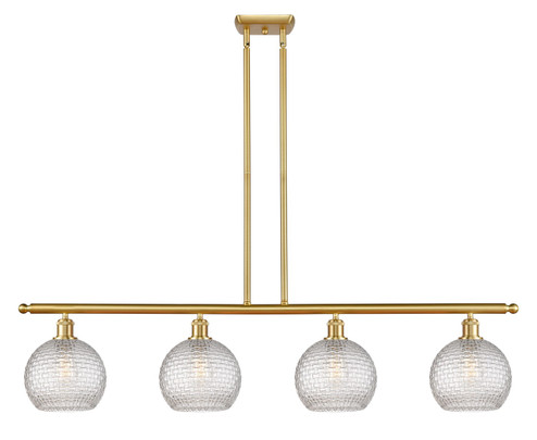 Ballston Four Light Island Pendant in Satin Gold (405|516-4I-SG-G122C-8CL)