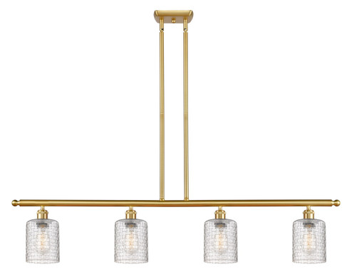 Ballston Four Light Island Pendant in Satin Gold (405|516-4I-SG-G112C-5CL)