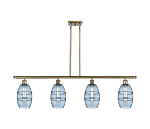 Ballston Four Light Island Pendant in Antique Brass (405|516-4I-AB-G557-6BL)