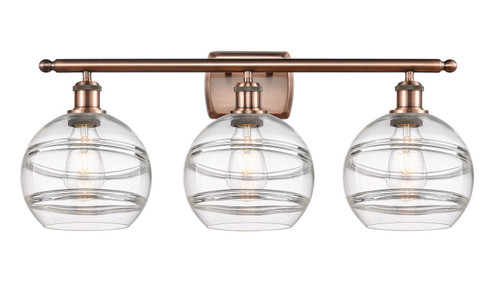 Ballston LED Bath Vanity in Antique Copper (405|516-3W-AC-G556-8CL)
