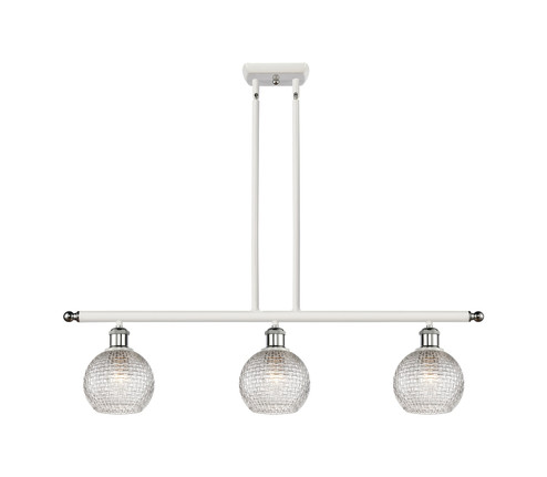 Ballston Three Light Island Pendant in White Polished Chrome (405|516-3I-WPC-G122C-6CL)