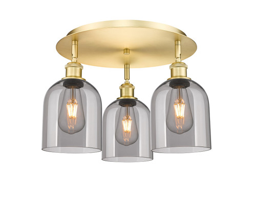 Ballston Three Light Flush Mount in Satin Nickel (405|516-3C-SN-G558-6CL)