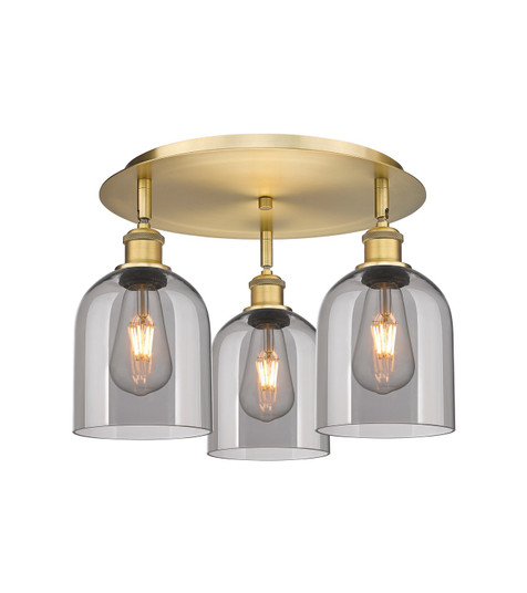 Ballston Three Light Semi-Flush Mount in Brushed Brass (405|516-3C-BB-G558-6SM)