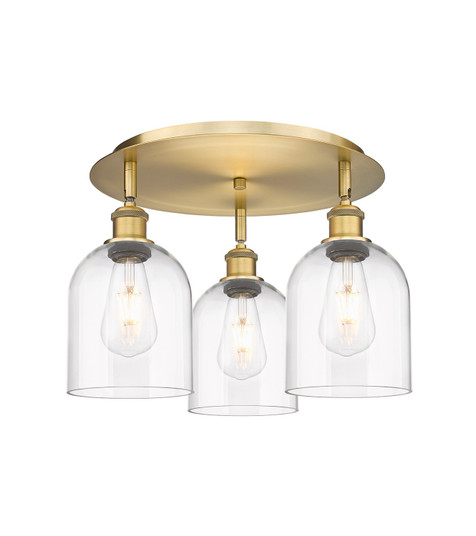 Ballston Three Light Semi-Flush Mount in Brushed Brass (405|516-3C-BB-G558-6CL)