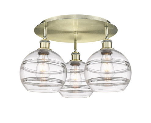 Ballston LED Flush Mount in Antique Brass (405|516-3C-AB-G556-8CL)