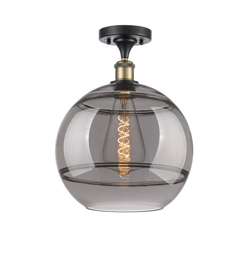 Ballston One Light Semi-Flush Mount in Black Antique Brass (405|516-1C-BAB-G556-12SM)