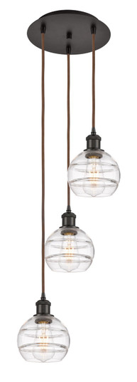 Ballston Three Light Pendant in Oil Rubbed Bronze (405|113B-3P-OB-G556-6CL)